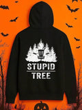 Men's Hoodie Stupid Tree Lantern Among Whispering Pines And Creeping Shadows