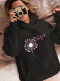 Women's Hoodie Floating Hearts Among Delicate Petals And Graceful Wind Dandelion
