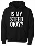 Men's Hoodie Is My Steed Okay Distressed Lettering Graphic Hoodie