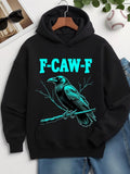 Men's Hoodie FCAWF Vibrant Blue Crow Perched On A Bare Tree Branch Hoodie