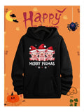 Men's Hoodie Merry Pigmas With Three Santa Hat Wearing Cute Pigs Hoodie