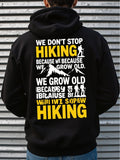 Men's Hoodie We Dont Stop Hiking Mountain Scenery Silhouettes And Inspirational Quote Hoodie