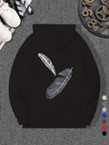 Men's Hoodie Delicate Line Art Feathers Floating Gently On Soft Fabric Feather