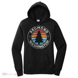 Women's Hoodie Redmond Washington Vintage Sunset With Pine Tree Graphic Hoodie
