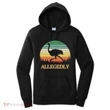 Women's Hoodie Allegedly Vintage Sunset Stripes With Cat Silhouette Standing Alone