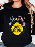 Women's Hoodie He Or She Dad To Bee With Playful Cartoon Bees And Honeycomb Highlight
