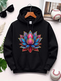 Men's Hoodie Vivid Gradient Petals Blooming With Radiant Light Lotus Flower