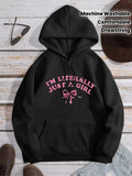 Women's Hoodie Im Literally Just A Girl Pink Ribbon And Bow Design Hoodie