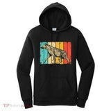 Women's Hoodie Vintage Striped Pattern With Bold Accent Colors Walking Cheetah