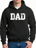 Men's Hoodie Dad Bold Textured Print In Classic Black Hoodie