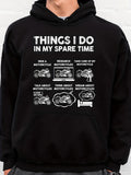 Men's Hoodie Things I Do In My Spare Time With Six Motorcycles And Bed Illustration