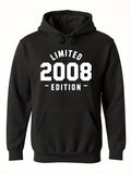 Men's Hoodie Limited 2008 Edition Bold Sporty Typography Hoodie