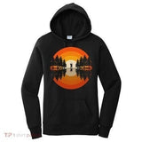 Women's Hoodie Vivid Sunset Reflection With Pine Trees By Calm Lake Bear