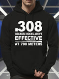 Men's Hoodie Large Bold Numbers With White Statement Text Hoodie