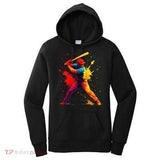 Women's Hoodie Vivid Color Splash With Energetic Motion Expressing A Baseball Player