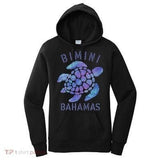 Women's Hoodie Bimini Bahamas Colorful Mosaic Shell With Ocean Turtle