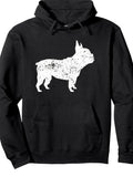 Men's Hoodie Abstract Paint Marks Covering French Bulldog Silhouette Dog