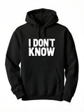 Men's Hoodie Bold Statement In White Block Letters On Centered Cotton Hoodie