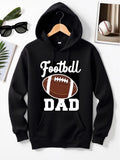 Men's Hoodie Football Dad Classic Gridiron Design With Bold Lettering And Detailed Brown Football