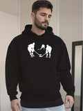 Men's Hoodie Dynamic Team Play Three Hockey Players Competing With Hockey Stick