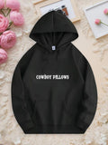 Men's Hoodie Cowboy Pillows Bold White Letters On Center Chest Hoodie