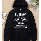 Men's Hoodie Mountain Peaks With Strong Silent Power Among Snowy Scenery Mountain
