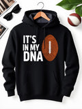 Men's Hoodie Its In My Dna Brown Textured Football With Stitching