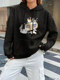 Women's Hoodie Curious Cat Amid Spilled Spaghetti And Flavorful Soup Bowl