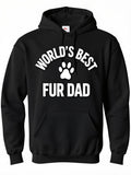 Men's Hoodie Worlds Best Fur Dad Paw Print Black Hoodie