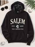 Men's Hoodie Salem Est 1692 With Skull And Witch Hat Halloween Hoodie