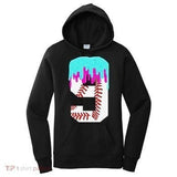 Women's Hoodie Icy Dripping Melted Frost Over Baseball Number Nine
