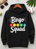 Men's Hoodie Bingo Squad Colorful Numbered Balls Under Fun Lettering Squad