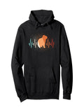 Women's Hoodie Neon Sound Waves With Orange Bear Silhouette Under Vibrant Lights Bear