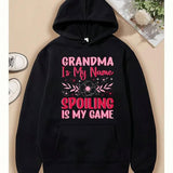 Men's Hoodie Grandma Is My Name Spoiling Is My Game Surrounded By Cute Floral Accents Flowers