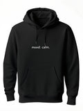 Men's Hoodie Mood Calm Minimal White Text On Simple Solid Hoodie