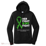 Women's Hoodie Her Fight Is My Fight Green Awareness Ribbon Design Hoodie