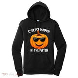 Women's Hoodie Coolest Pumpkin In The Patch With Smiling Sunglasses Jack O Lantern Pumpkin