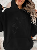 Women's Hoodie Floating Petals And Butterflies With Gentle Blooming Dandelion Flower