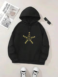 Men's Hoodie Clustered Yellow Stars Arranged In A Shining Pattern Star