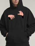 Men's Hoodie Creepy Pink Hands Emerging From Black Void Hoodie