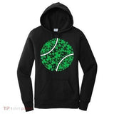 Women's Hoodie Lush Green Clover Cluster Forming Patterned Tennis Ball