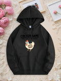 Men's Hoodie Chicken Game Cartoon Hen With Funny Speech Bubble Chicken