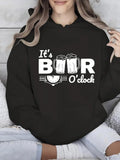Women's Hoodie Its Beer Oclock With Foamy Glasses And Chilling Relaxed Beer Mug