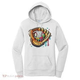Women's Hoodie Colorful Neon Dripping Paint On Baseball Glove And Ball