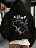 Men's Hoodie F CAW F Dark Branches With Perched Black Raven Bird