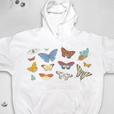 Men's Hoodie Assorted Colorful Butterflies Flitting Across Calm Springtime Meadow Butterfly