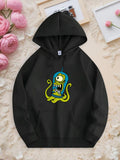 Men's Hoodie Cartoon Alien Creature With Tentacles Colorful Teeth And Big Eye Monster