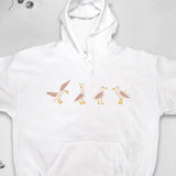 Men's Hoodie Minimalist Pastel Birds Standing On Gentle White Hoodie