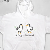 Men's Hoodie Lets Get This Bread Cartoon Ducks With Simple Outline Graphic Design