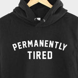 Men's Hoodie Permanently Tired Simple Bold Lettering Black Hoodie